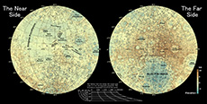 Lunar topographic map made with observation data acquired by the laser altimeter