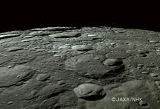 The lunar North Pole imaged by KAGUYA's high definition camera. In the polar regions, no place is permanently sunlit.