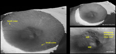 The Shackleton Crater imaged by the Terrain Camera. Exposed relatively-pure water-ice deposits are lacked on the floor at the Terrain Camera's spatial resolution.