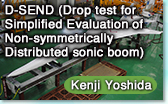 Kenji Yoshida  D-SEND (Drop test for Simplified Evaluation of Non-symmetrically Distributed sonic boom)