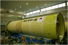 H-IIB Launch Vehicle under manufacture (MHI Tobishima factory)