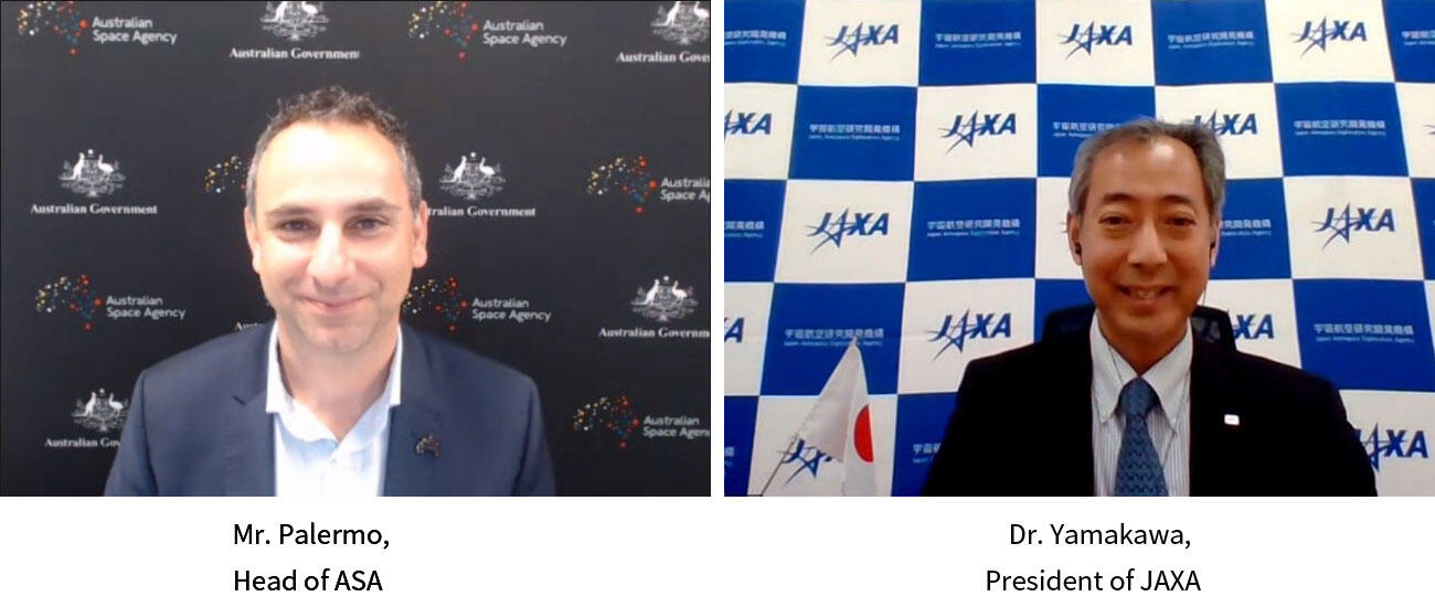 Mr. Palermo, Head of ASA and Dr. Yamakawa, President of JAXA