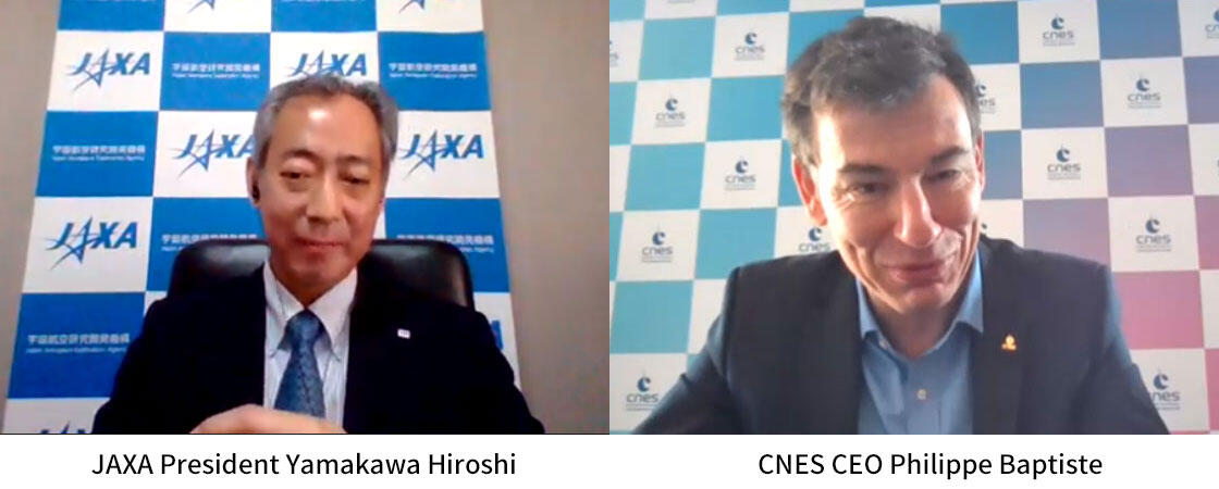 JAXA President Yamakawa Hiroshi and CNES CEO Philippe Baptiste