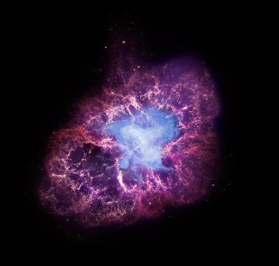Figure 1: Composite image of the Crab Nebula and pulsar at multiple wavelengths (credit: NASA)