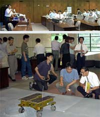 Lecture in SELENE-B symposium, Exhibition of compact Rover