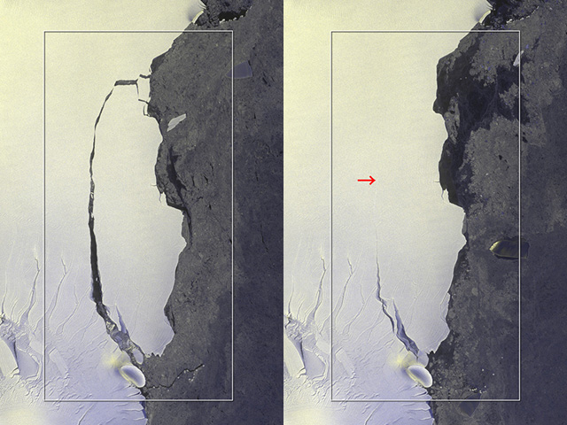 ALOS-2 Captures Massive Iceberg's Breakoff from Antarctica