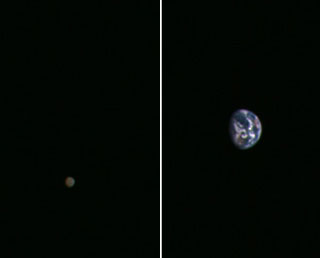 Hayabusa2 took images of the moon and Earth